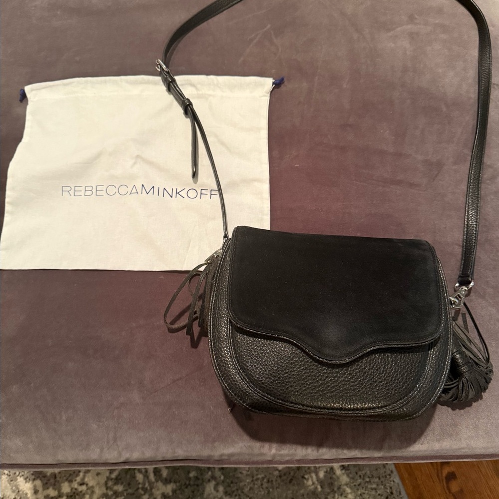 Rebecca Minkoff Black leather and suede Handbag with dust cover